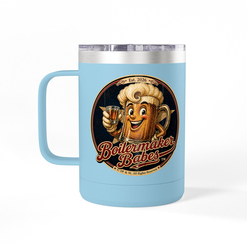 Xplore! (F) – 15oz. Insulated Mug - Boilermaker Babes ™ Vintage Style Pin-Up Art