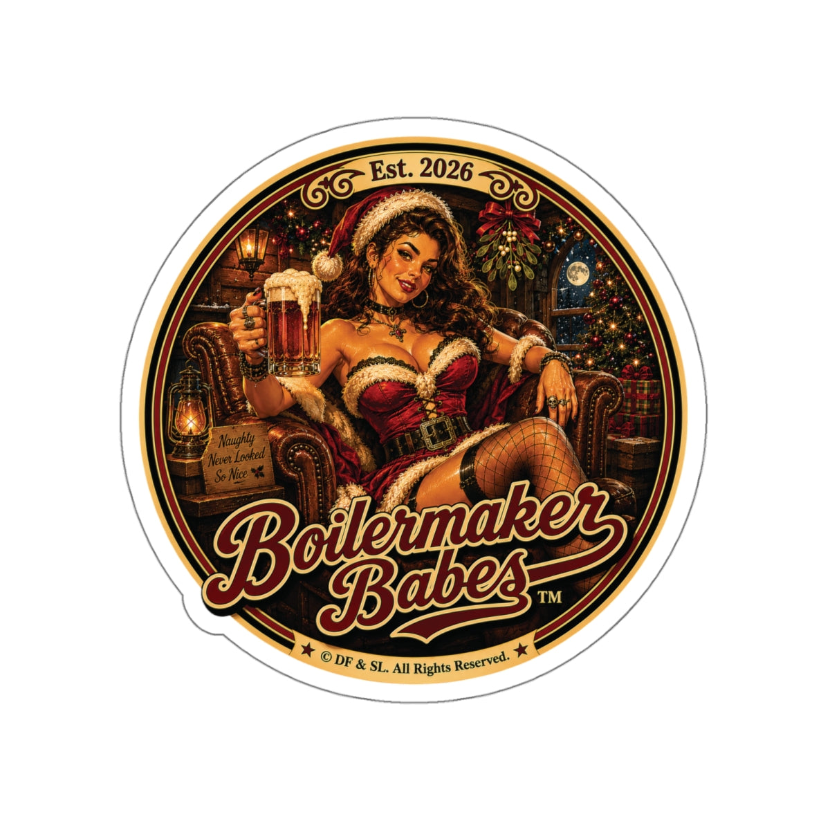Claws! Boilermaker Babes ™ — Retro/Vintage Pin-Up Die-Cut Sticker