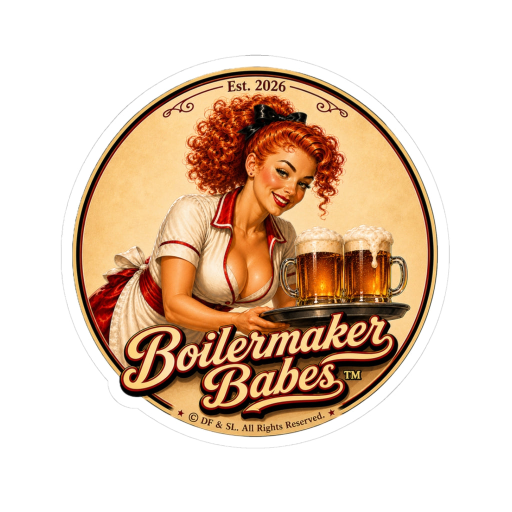 BB! (F) - Boilermaker Babes ™   — Retro Patriotic Pin-Up Vinyl Custom Cut Sticker