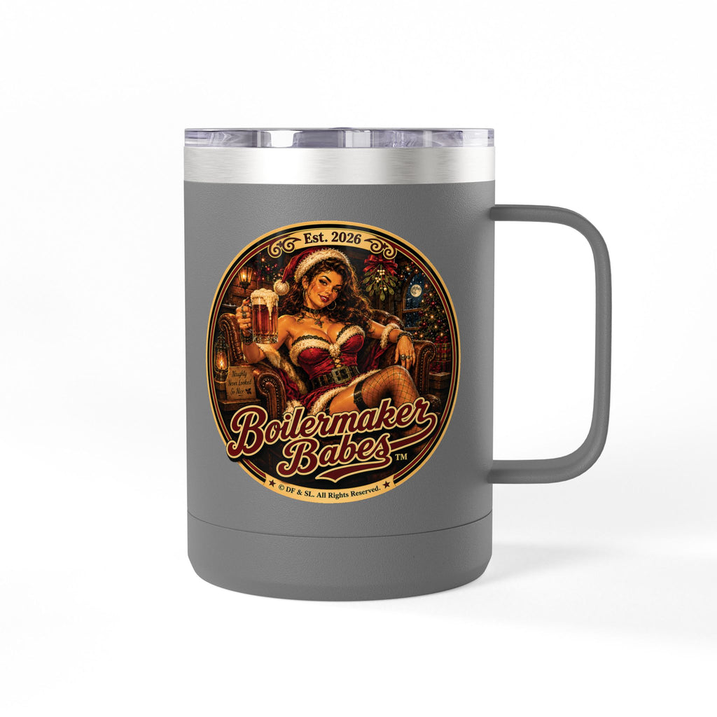 Claws! (F) – 15oz. Insulated Mug - Boilermaker Babes ™ Vintage Style Pin-Up Art