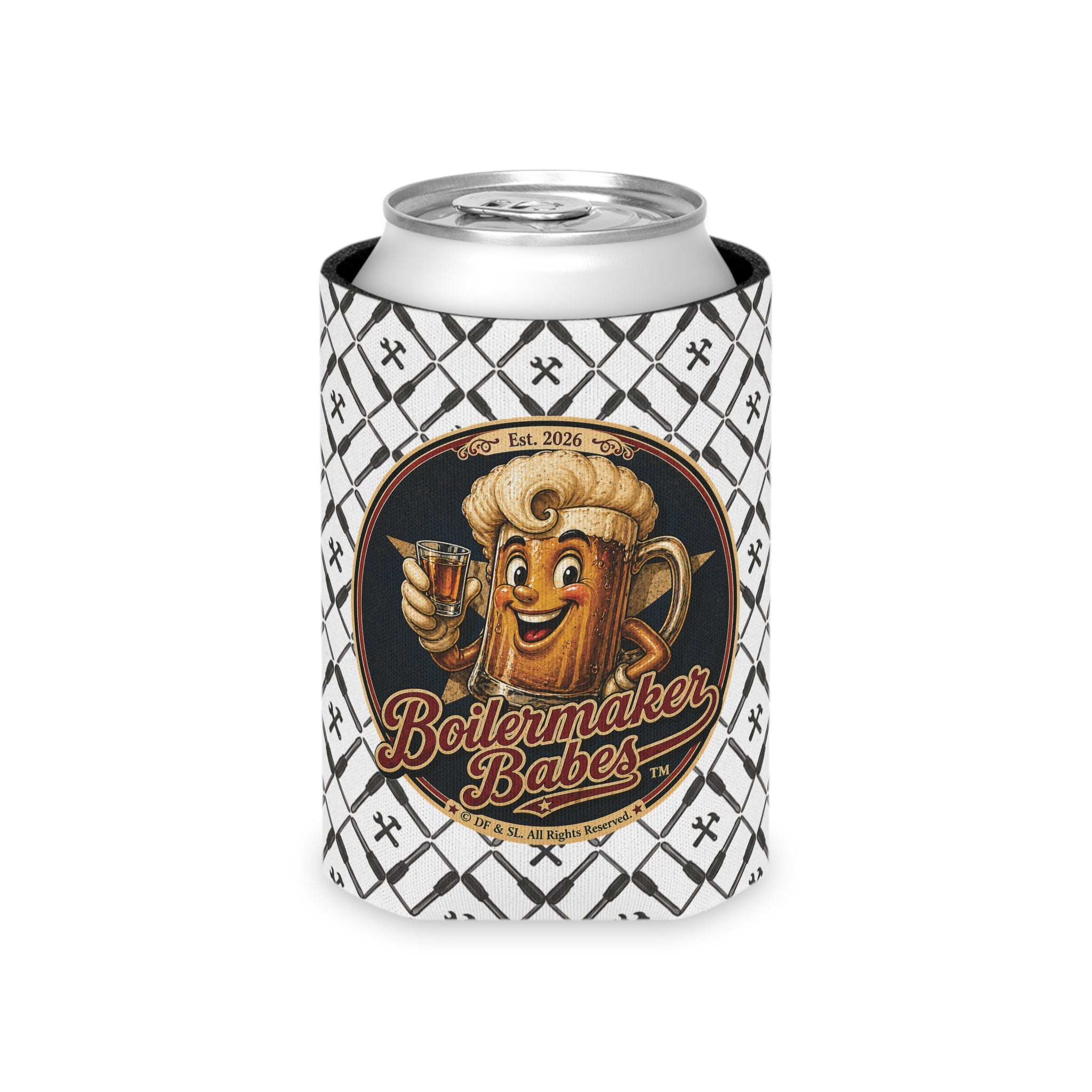 Mecham! (M) – Can Sleeve - Boilermaker Babes ™ Vintage Style Pin-Up Art