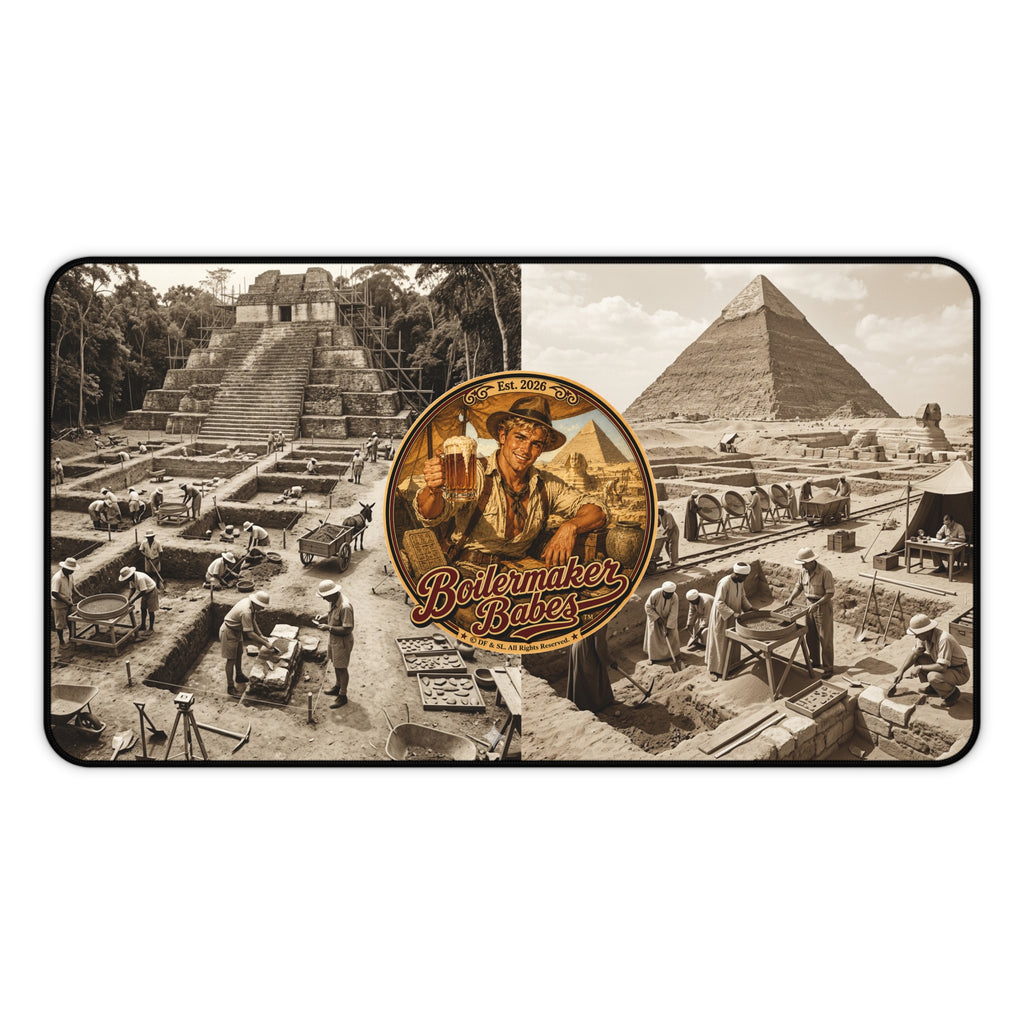 Desk Mat | Arch! Boilermaker Babes™ Archeologist Retro Pin-Up Art Gift