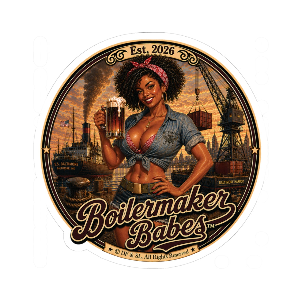 Docke! (F) - Boilermaker Babes ™   — Retro Patriotic Pin-Up Vinyl Custom Cut Sticker