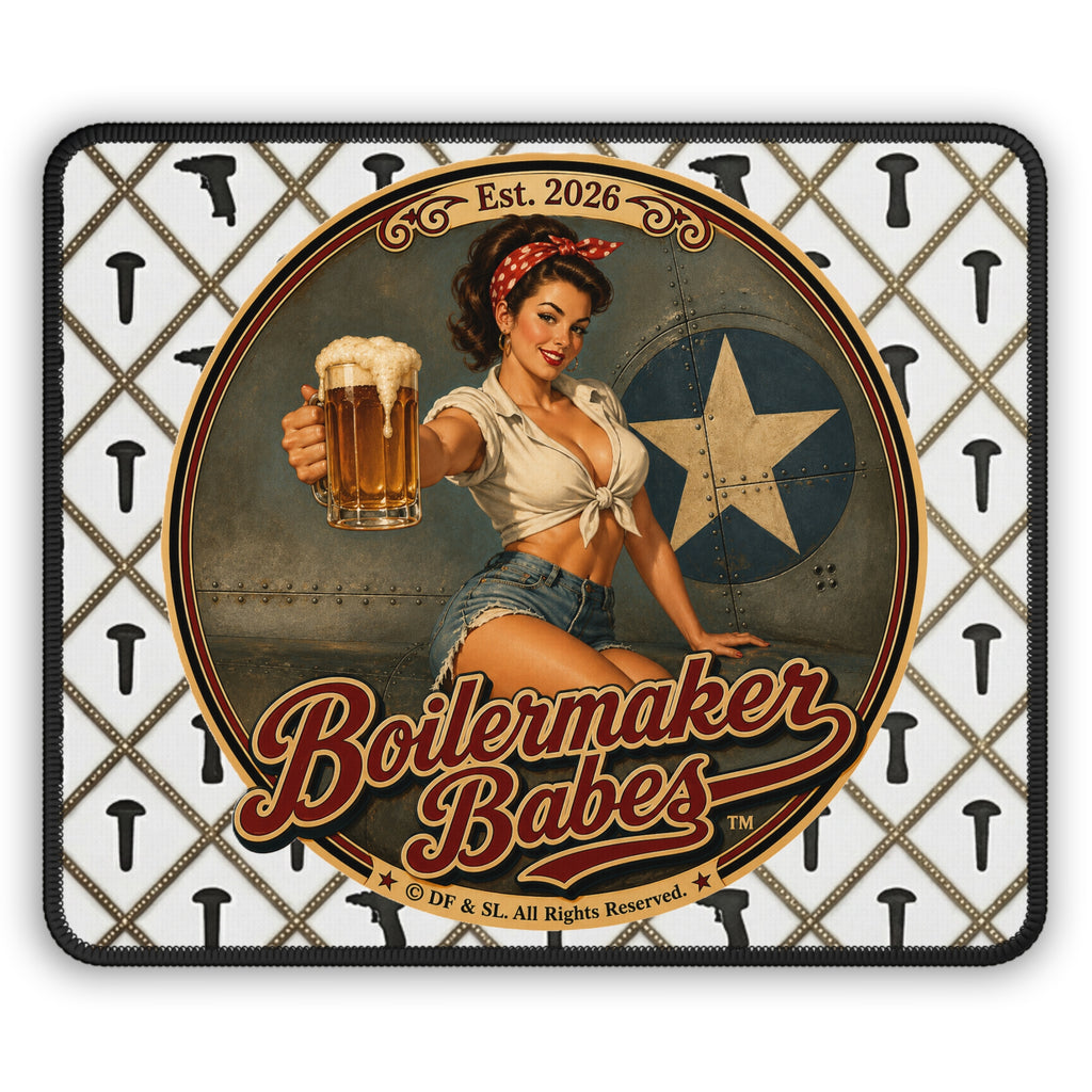 Boilermaker Babes™ Gaming Mouse Pad — Rivets! Vintage Mechanic