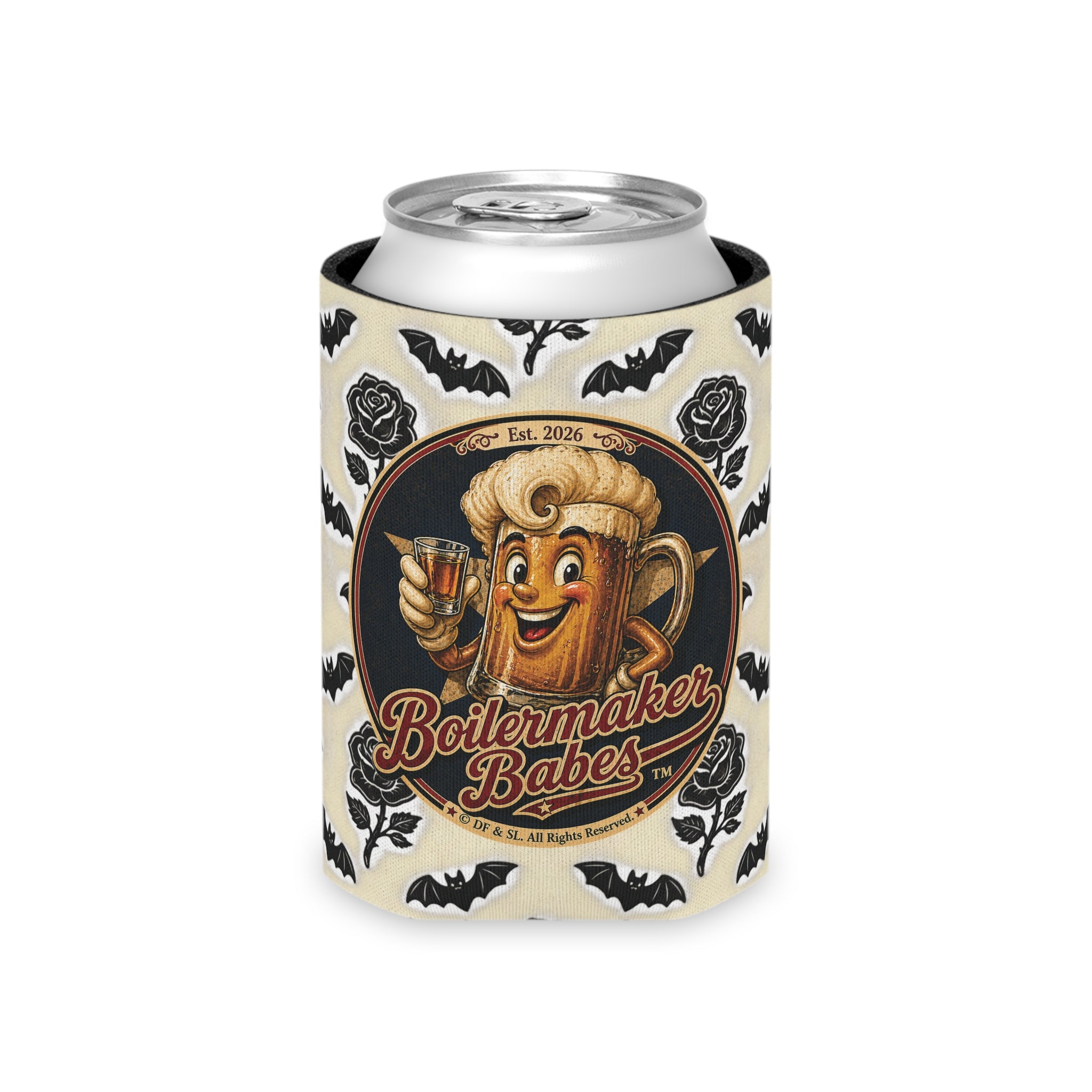 Spooki! (F) – Can Sleeve - Boilermaker Babes ™ Vintage Style Pin-Up Art