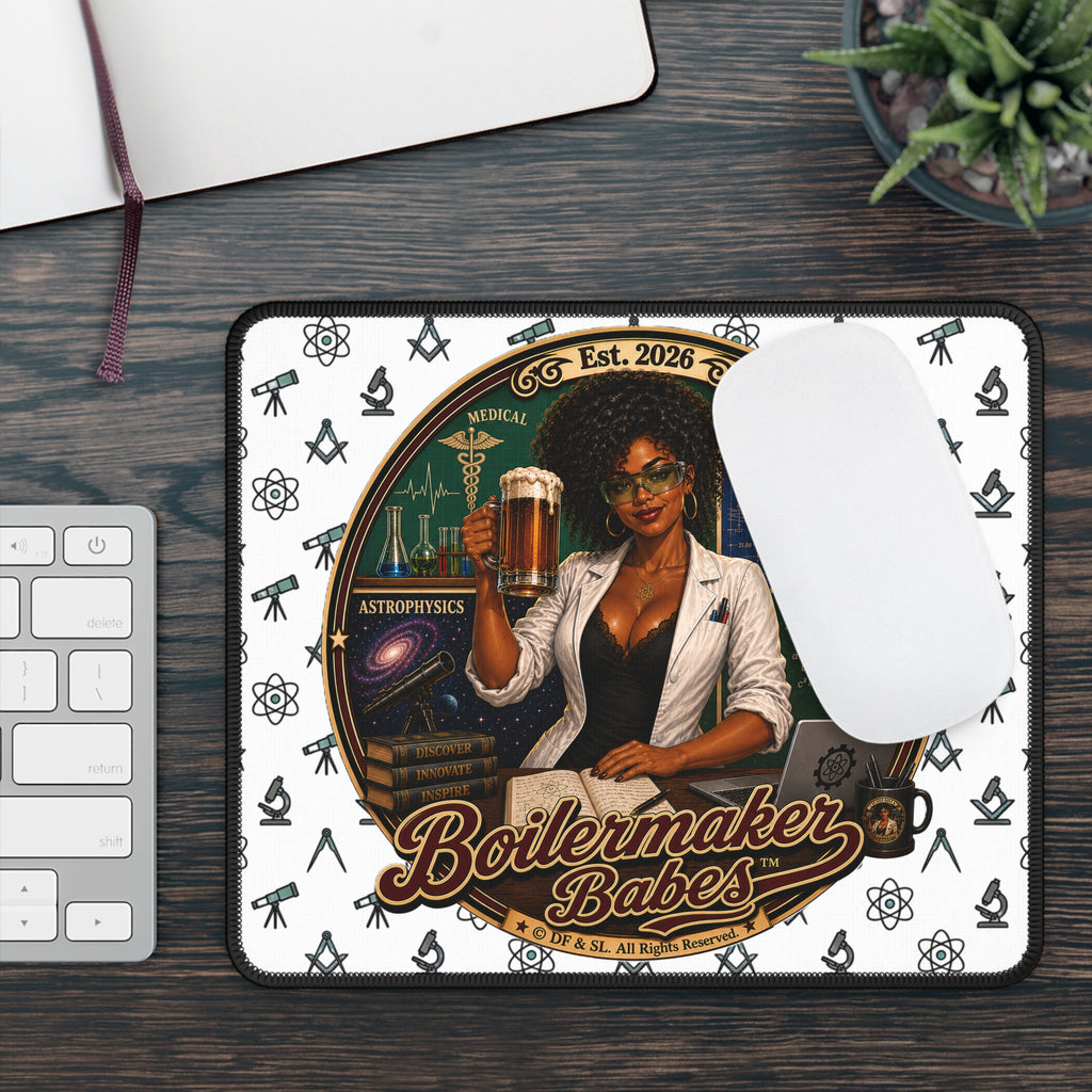 Mati! (F) - Boilermaker Babes ™ Gaming Mouse Pad — Vintage Wine Pin-Up Desk Mat
