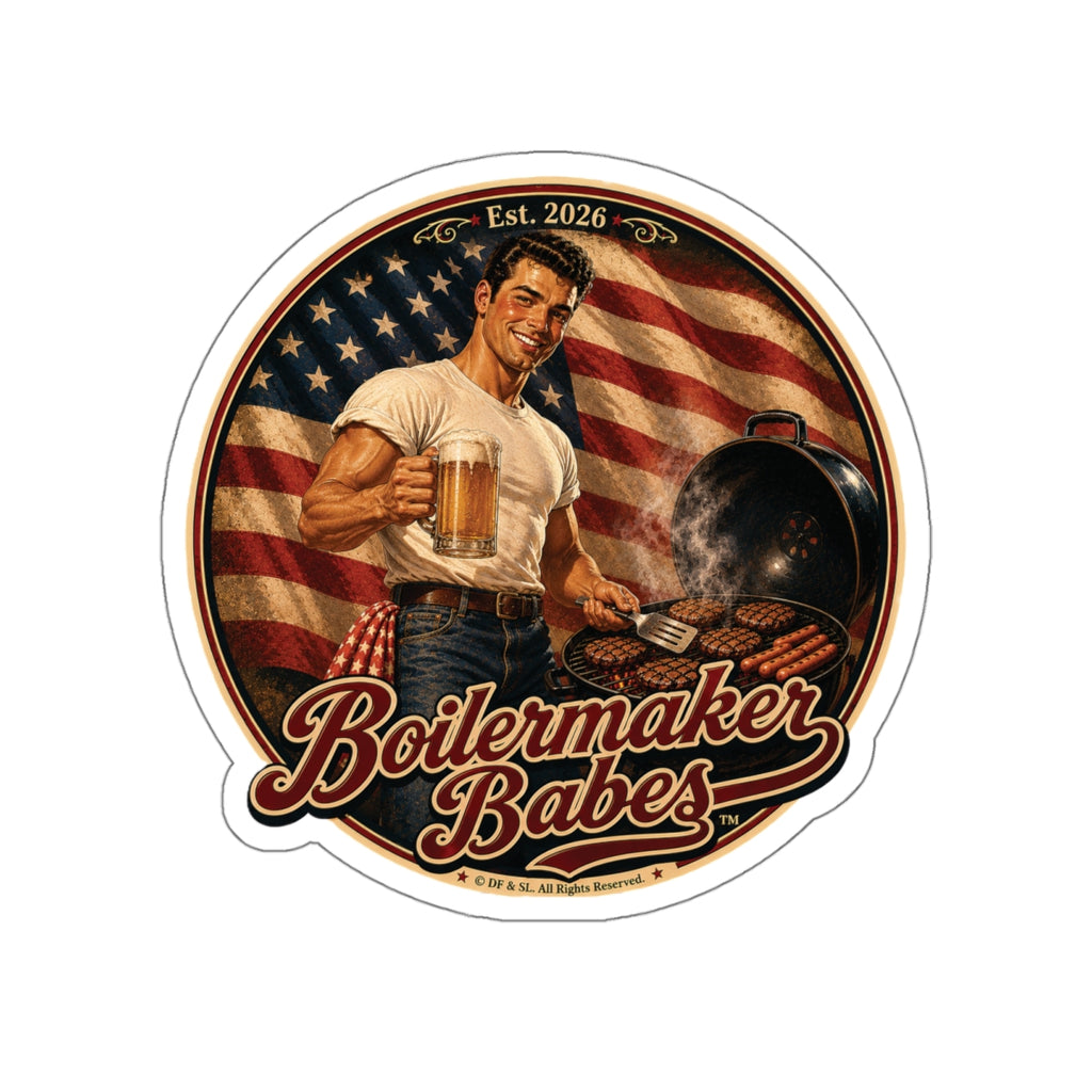 Jon! Boilermaker Babes ™ — Retro/Vintage Pin-Up Die-Cut Sticker