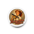 Thursti! (F) Boilermaker Babes ™ Retro Pin-Up Acrylic Wall Clock — Vintage Bar Decor