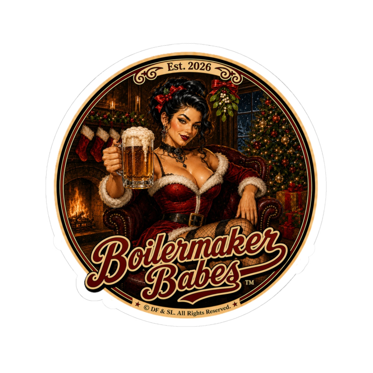 Sati! (F) - Boilermaker Babes ™   — Retro Patriotic Pin-Up Vinyl Custom Cut Sticker