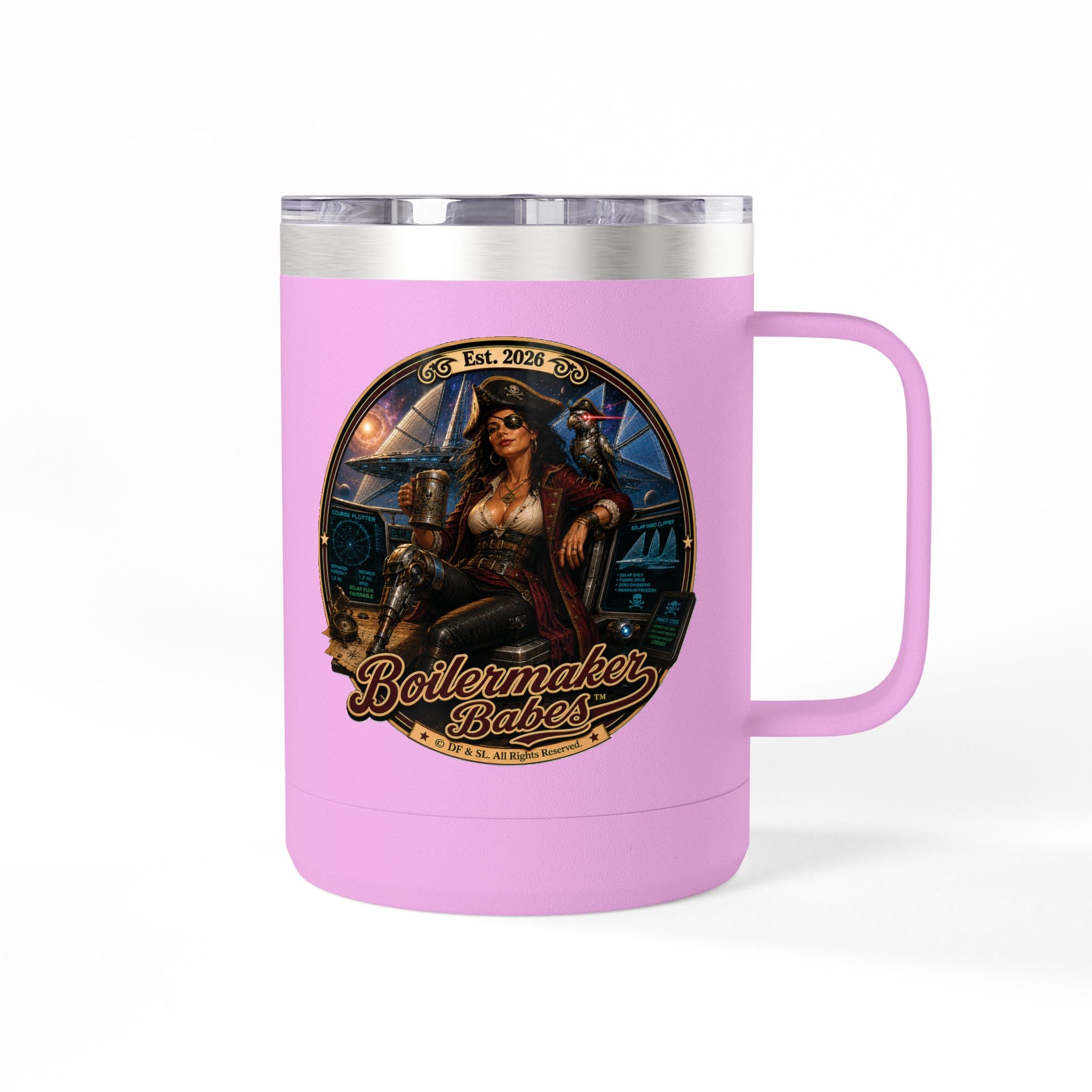 Cali! (F) – 15oz. Insulated Mug - Boilermaker Babes ™ Vintage Style Pin-Up Art