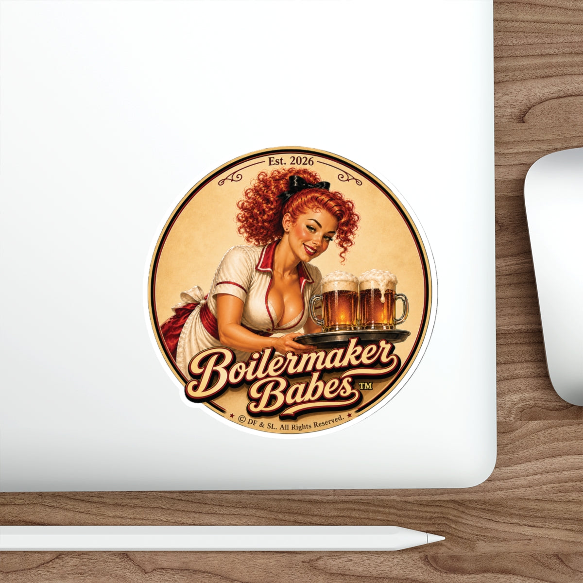 BB! Boilermaker Babes ™ — Retro/Vintage Pin-Up Die-Cut Sticker