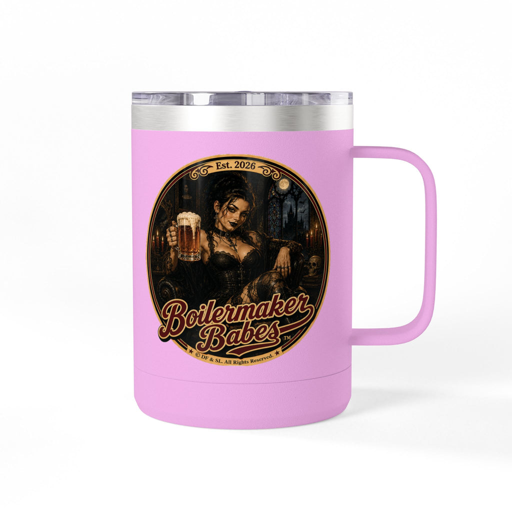 Spooki! (F) – 15oz. Insulated Mug - Boilermaker Babes ™ Vintage Style Pin-Up Art