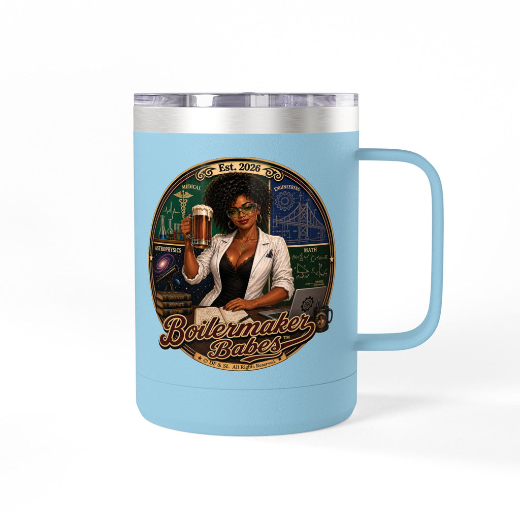 Mati! (F) – 15oz. Insulated Mug - Boilermaker Babes ™ Vintage Style Pin-Up Art