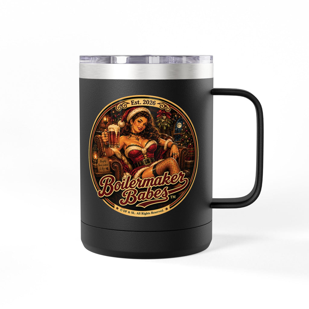 Claws! (F) – 15oz. Insulated Mug - Boilermaker Babes ™ Vintage Style Pin-Up Art