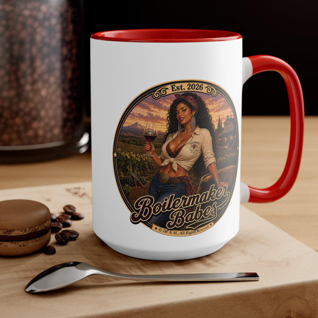Vini! (F) – 15oz. Accent Mug - Boilermaker Babes ™ Vintage Style Pin-Up Art