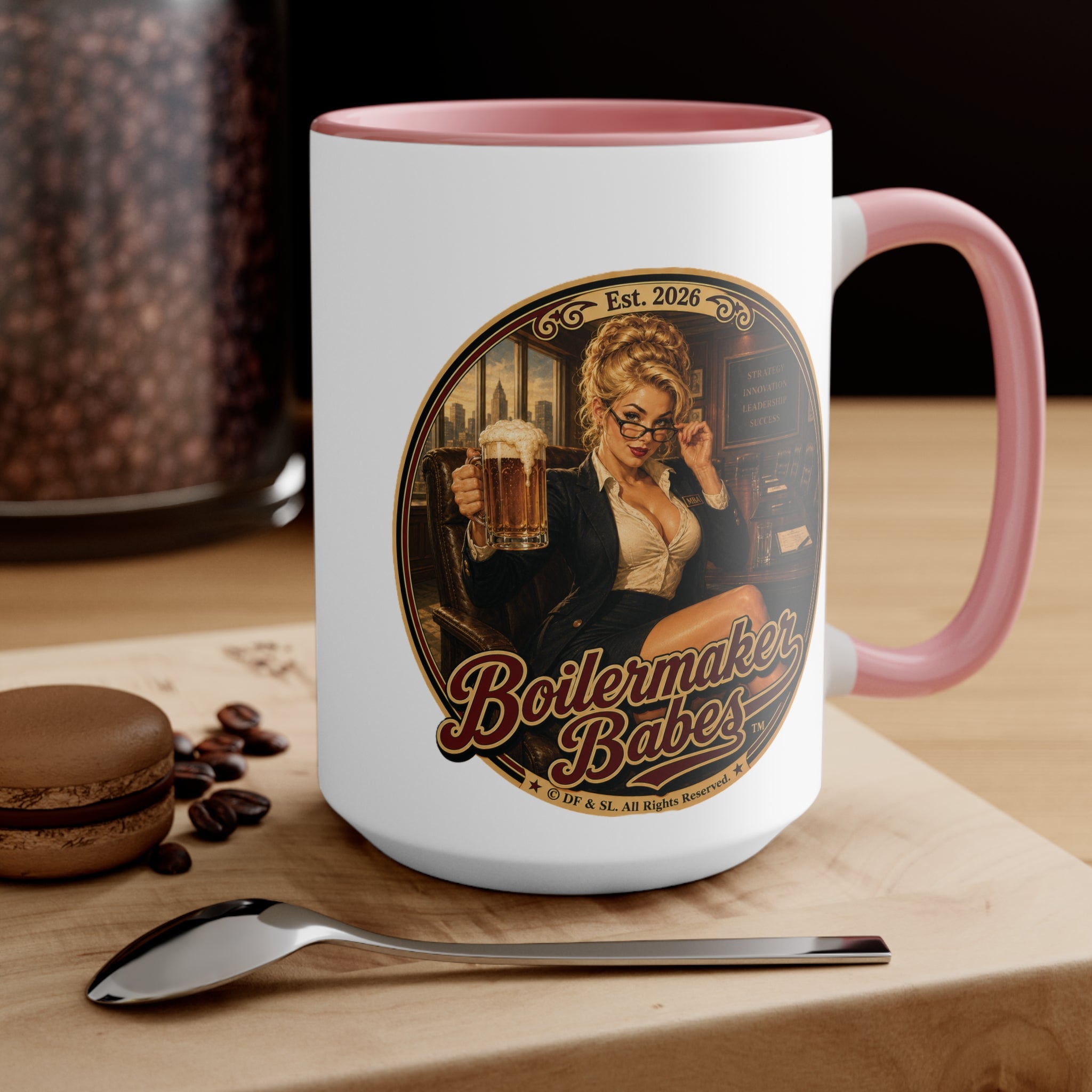 AB! (F) – 15oz. Accent Mug - Boilermaker Babes ™ Vintage Style Pin-Up Art