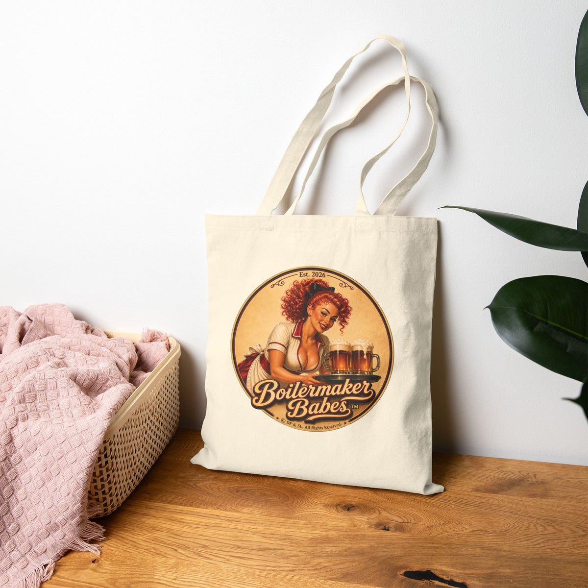 BB! Tote Bag — Boilermaker Babes Vintage Barbecue & Beer Canvas Tote