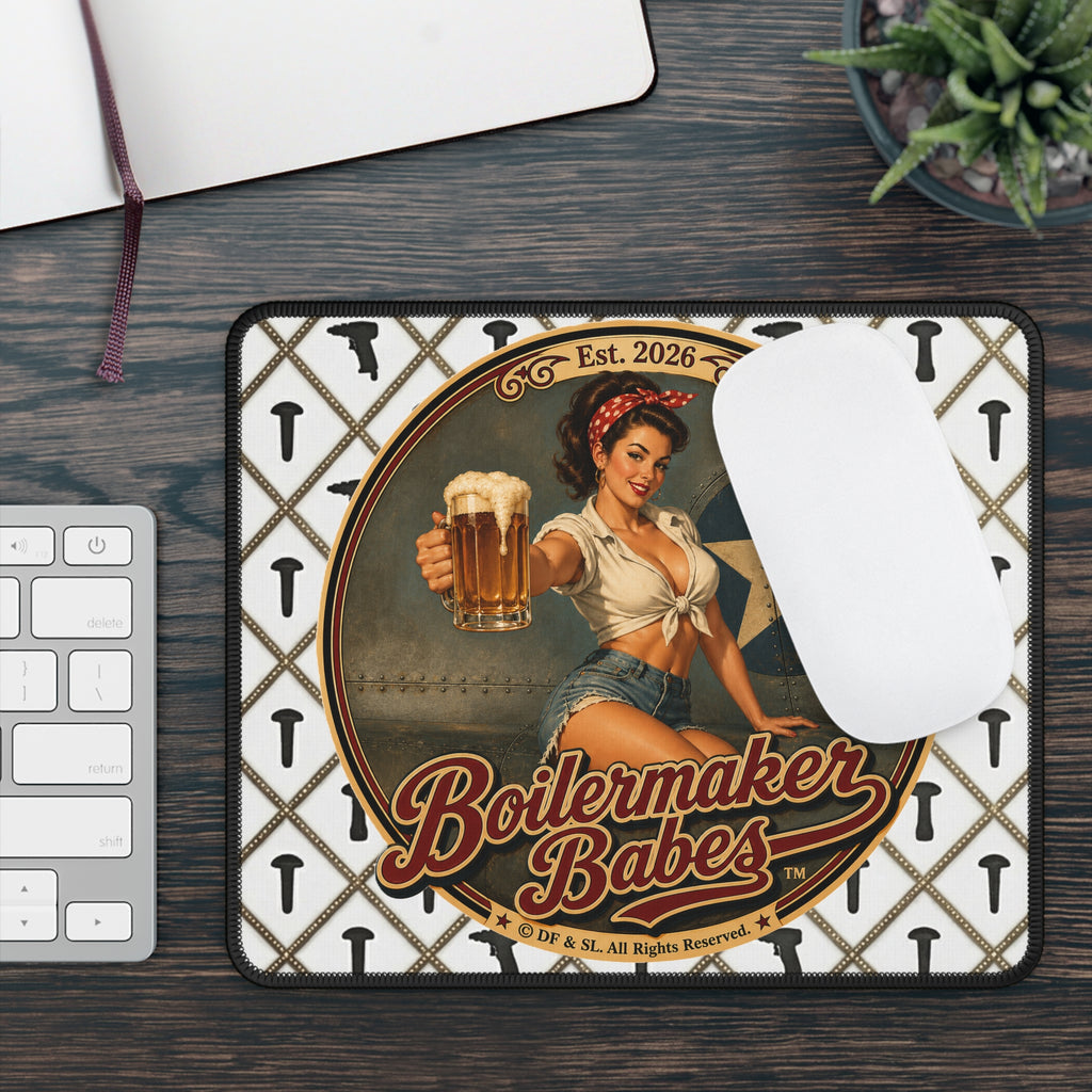 Boilermaker Babes™ Gaming Mouse Pad — Rivets! Vintage Mechanic