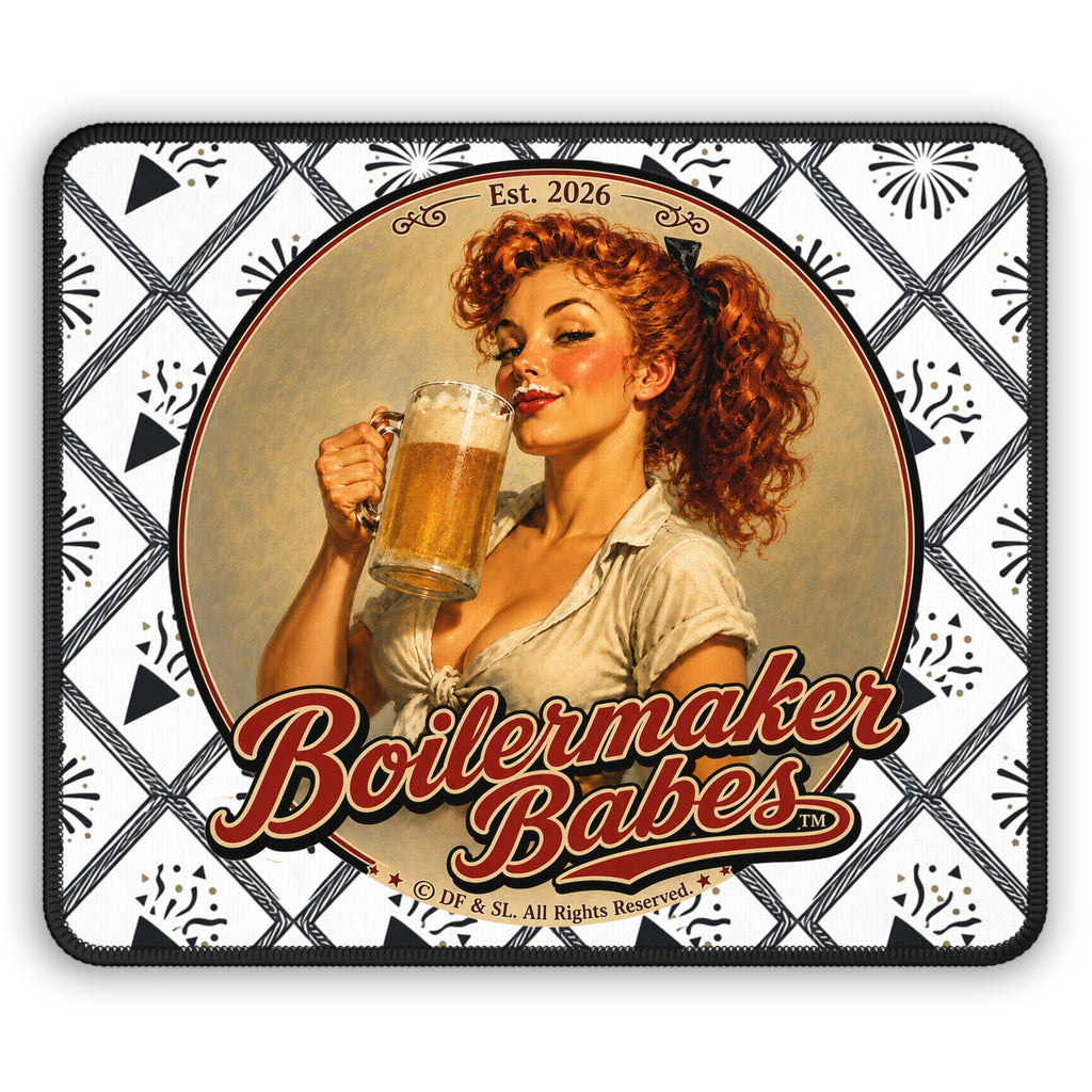 Boilermaker Babes™ Gaming Mouse Pad — Thursti! Retro Pin-Up (Happy New Years!)