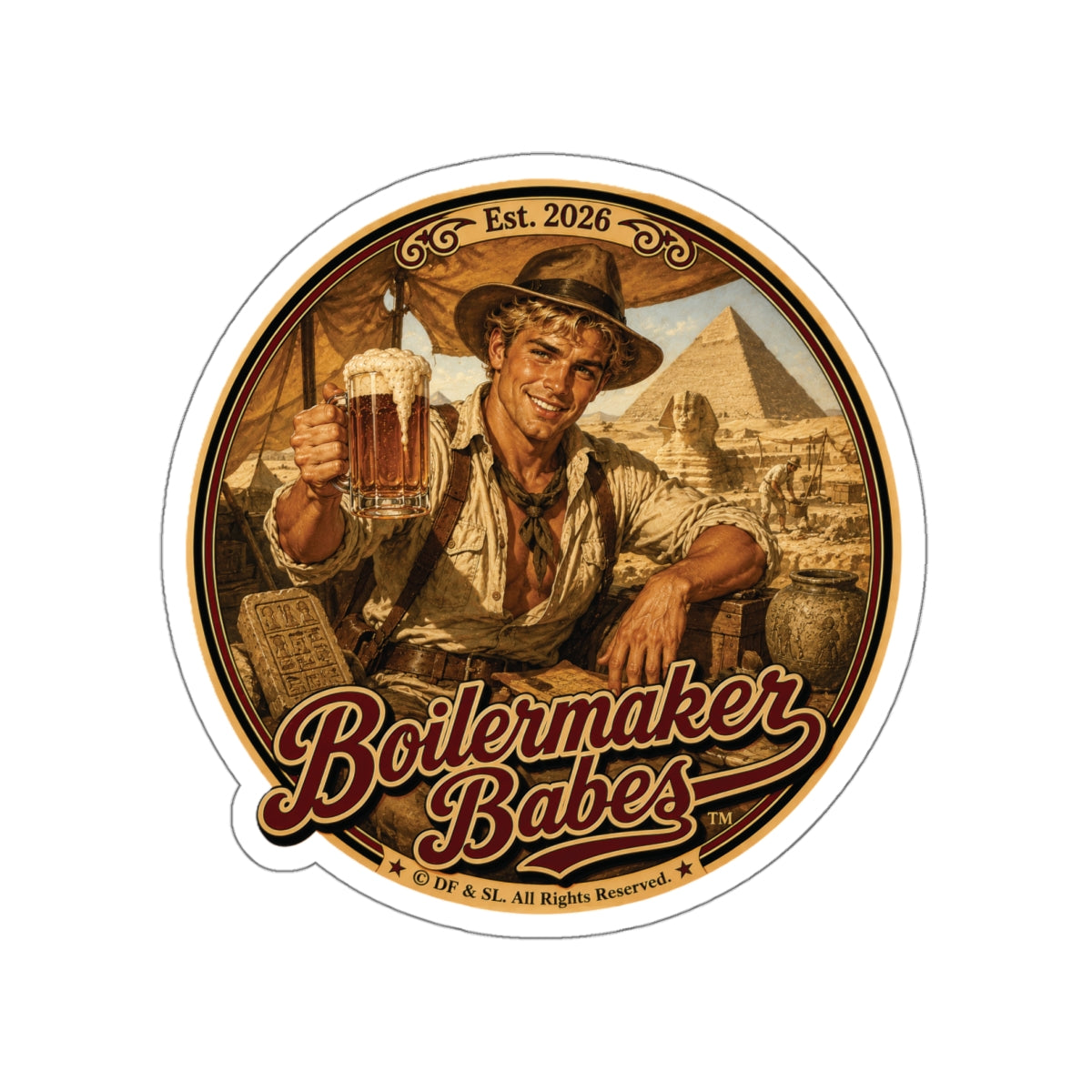 Arch! Boilermaker Babes ™ — Retro/Vintage Pin-Up Die-Cut Sticker