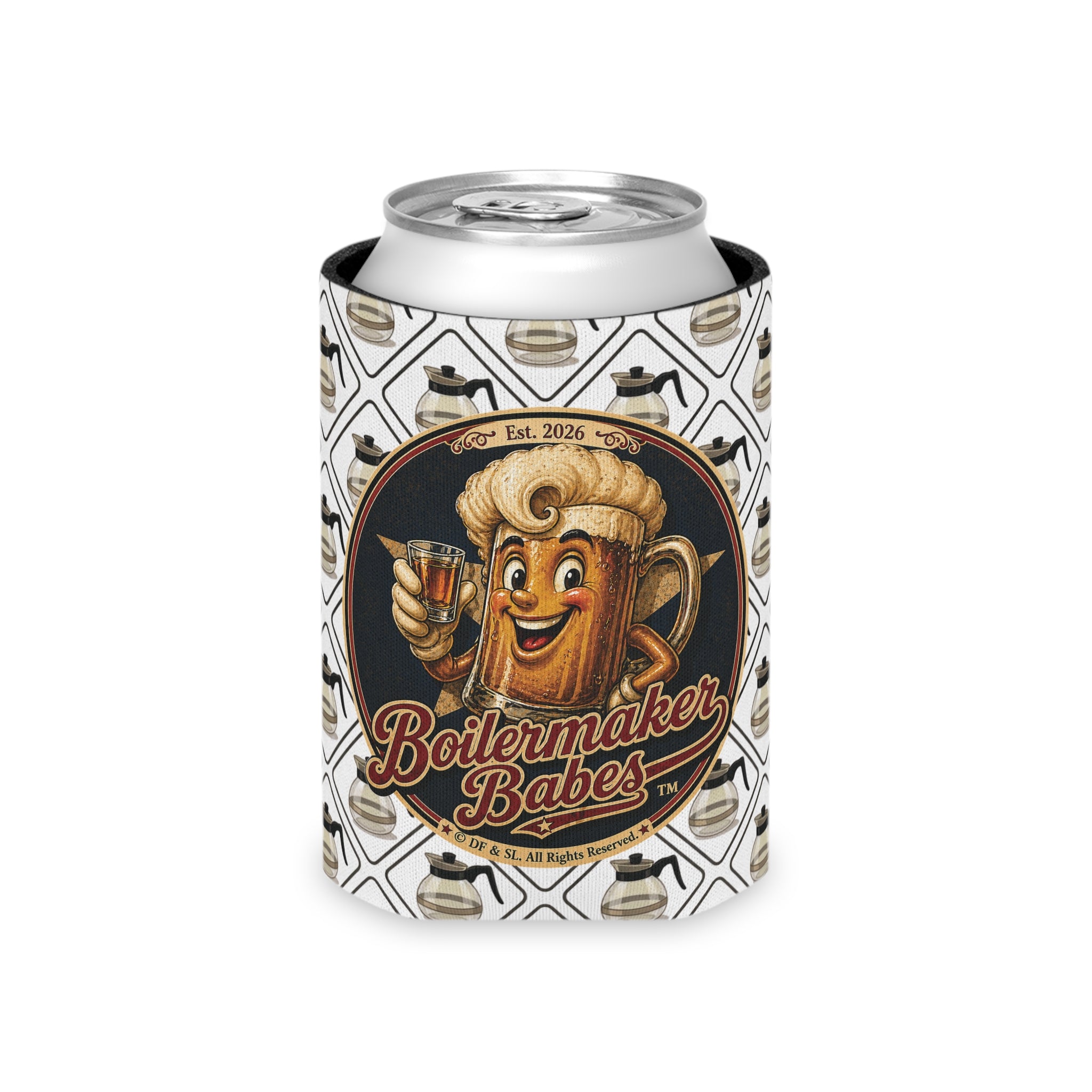 BB! (F) – Can Sleeve - Boilermaker Babes ™ Vintage Style Pin-Up Art