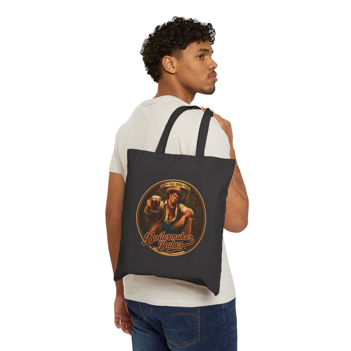 Cowboy! Tote Bag — Boilermaker Babes Vintage Barbecue & Beer Canvas Tote