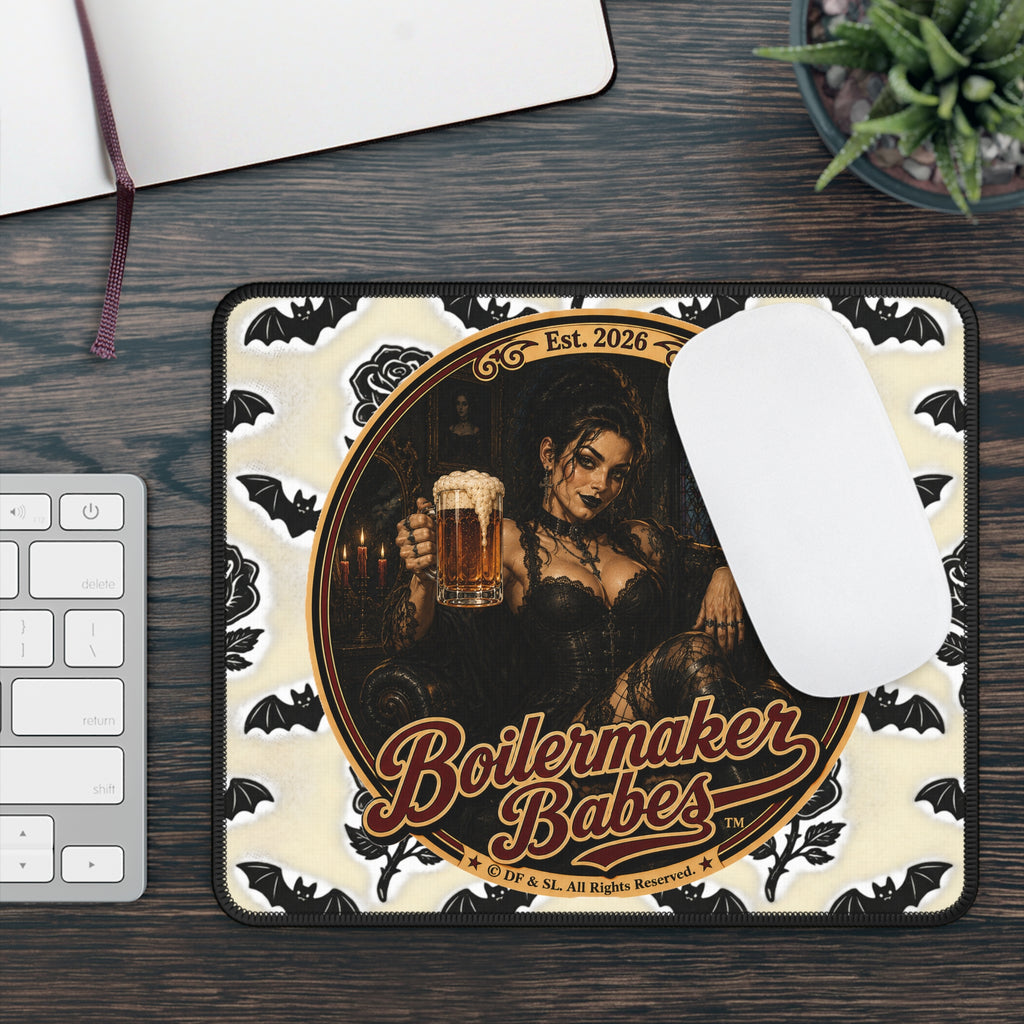 Boilermaker Babes™ Gaming Mouse Pad — Spooki! Goth Pin-Up
