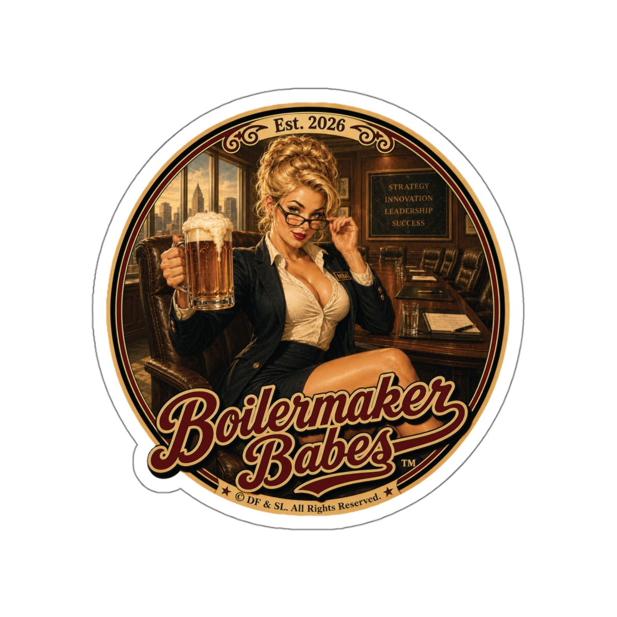 AB! Boilermaker Babes ™ — Retro/Vintage Pin-Up Die-Cut Sticker