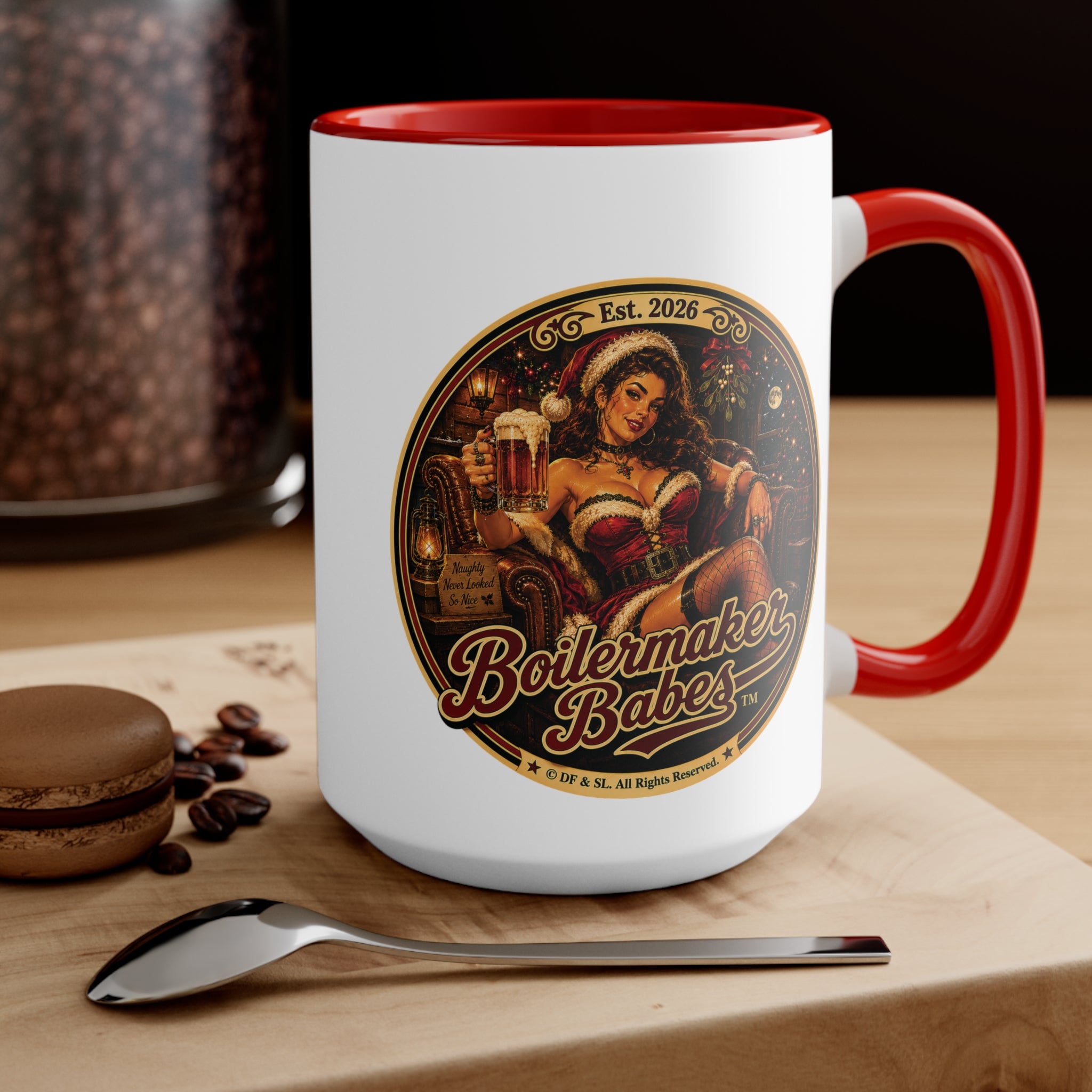 Claws! (F) – 15oz. Accent Mug - Boilermaker Babes ™ Vintage Style Pin-Up Art