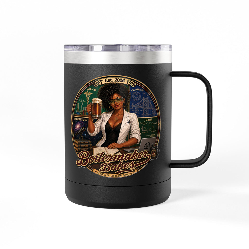 Mati! (F) – 15oz. Insulated Mug - Boilermaker Babes ™ Vintage Style Pin-Up Art