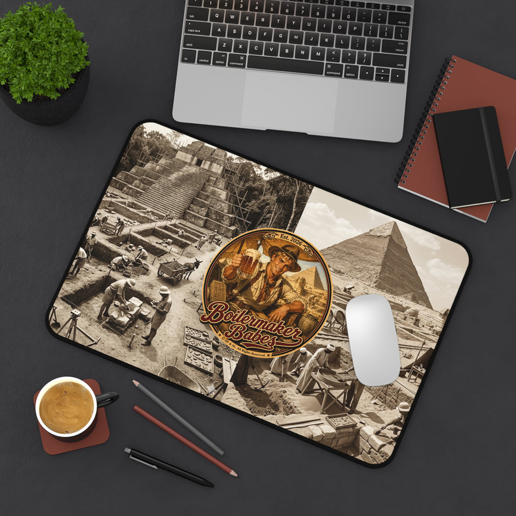 Desk Mat | Arch! Boilermaker Babes™ Archeologist Retro Pin-Up Art Gift