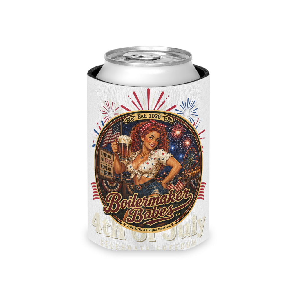 Juli 250! (F) – Can Sleeve - Boilermaker Babes ™ Vintage Style Pin-Up Art for 4th July