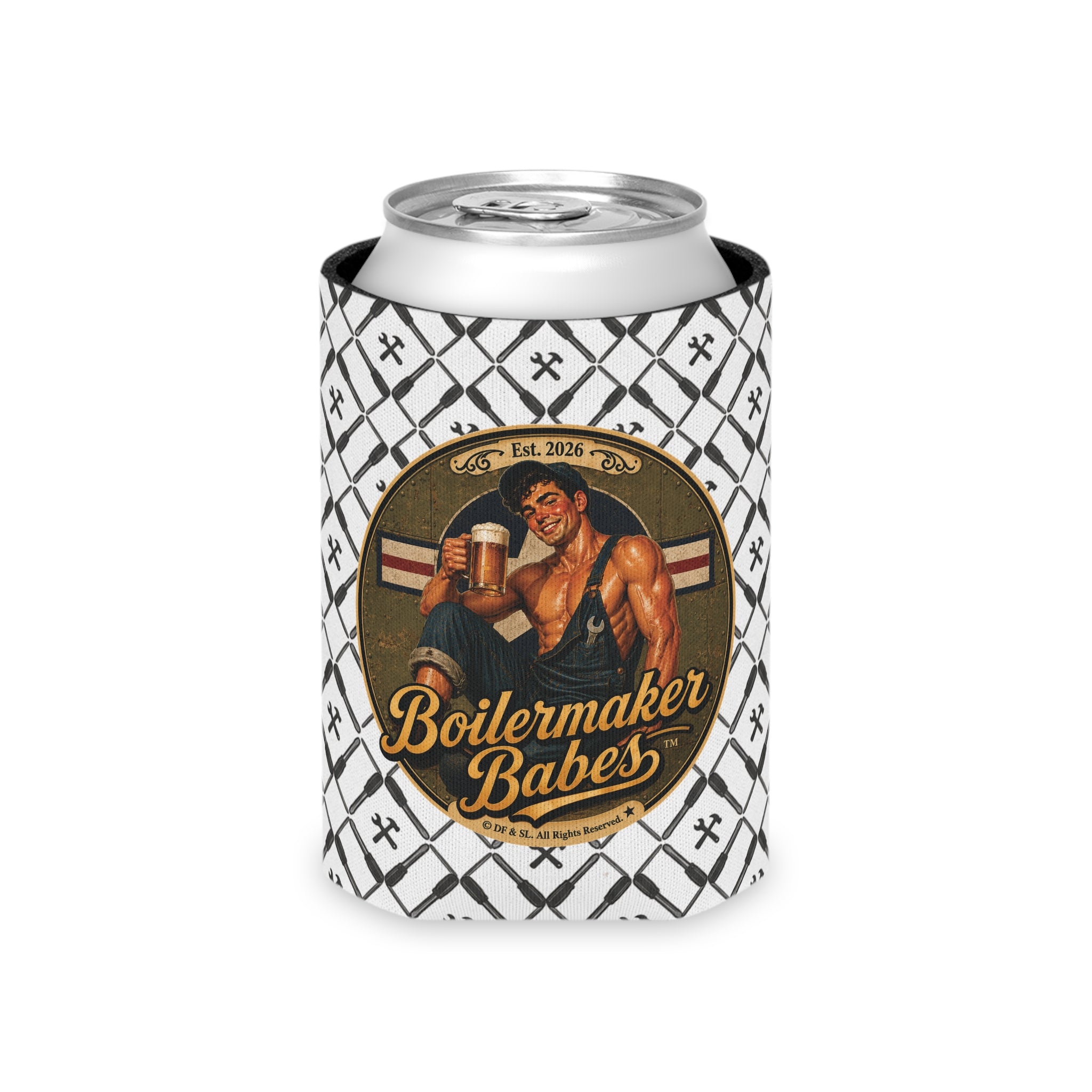Mecham! (M) – Can Sleeve - Boilermaker Babes ™ Vintage Style Pin-Up Art