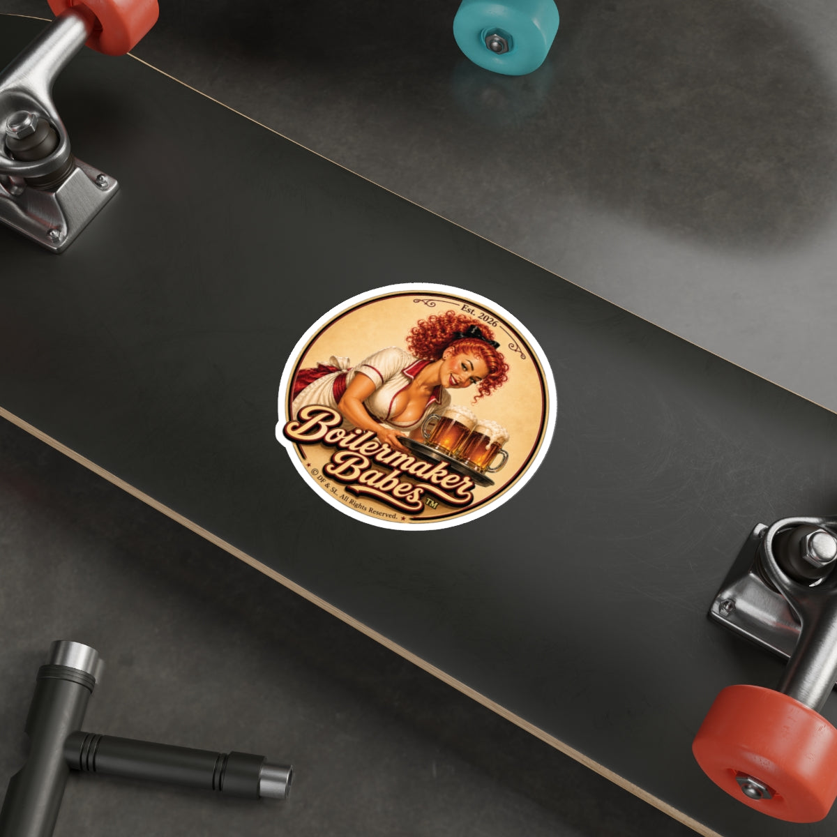 BB! Boilermaker Babes ™ — Retro/Vintage Pin-Up Die-Cut Sticker