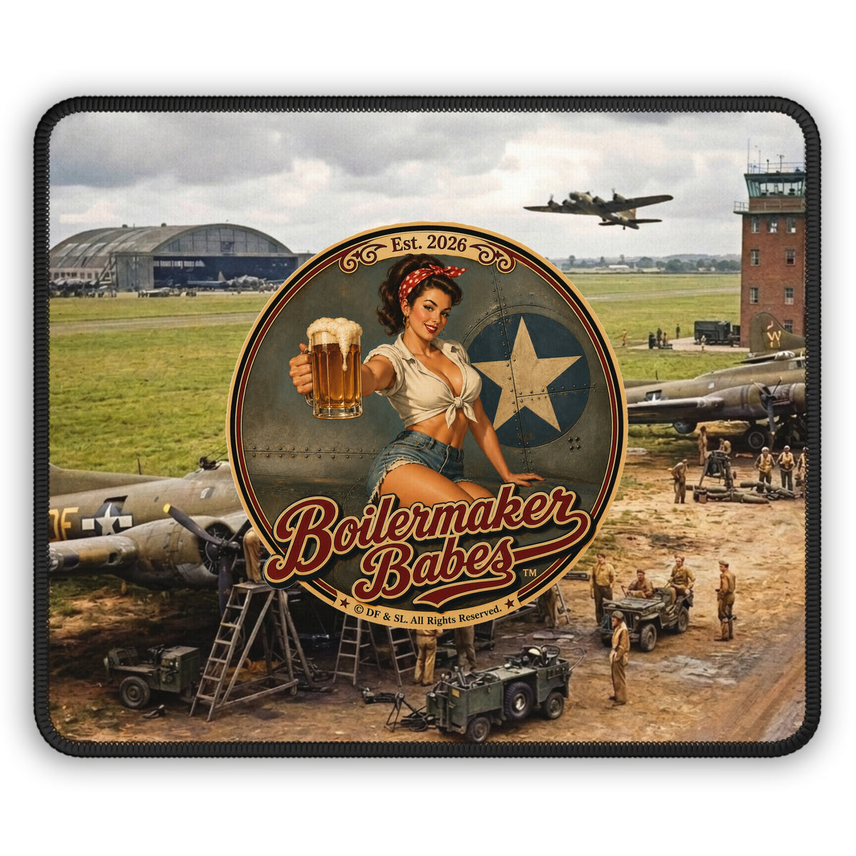 Boilermaker Babes™ Gaming Mouse Pad — Rivets! Vintage Mechanic