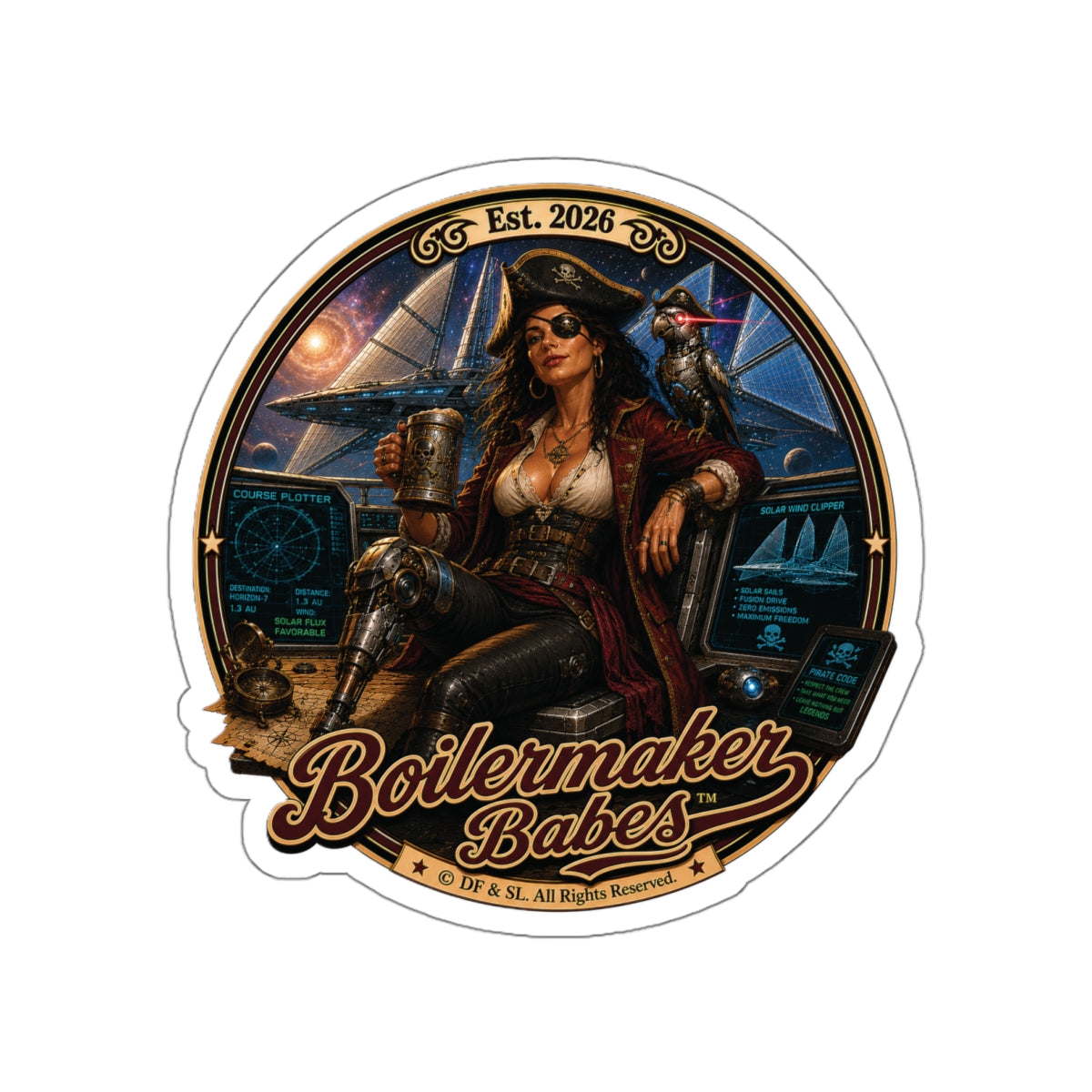 Cali! Boilermaker Babes ™ — Retro/Vintage Pin-Up Die-Cut Sticker
