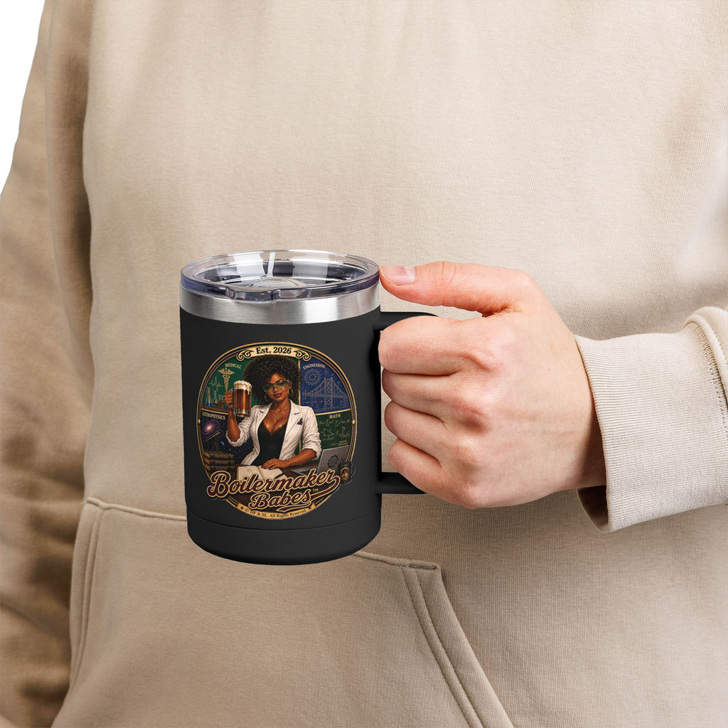 Mati! (F) – 15oz. Insulated Mug - Boilermaker Babes ™ Vintage Style Pin-Up Art