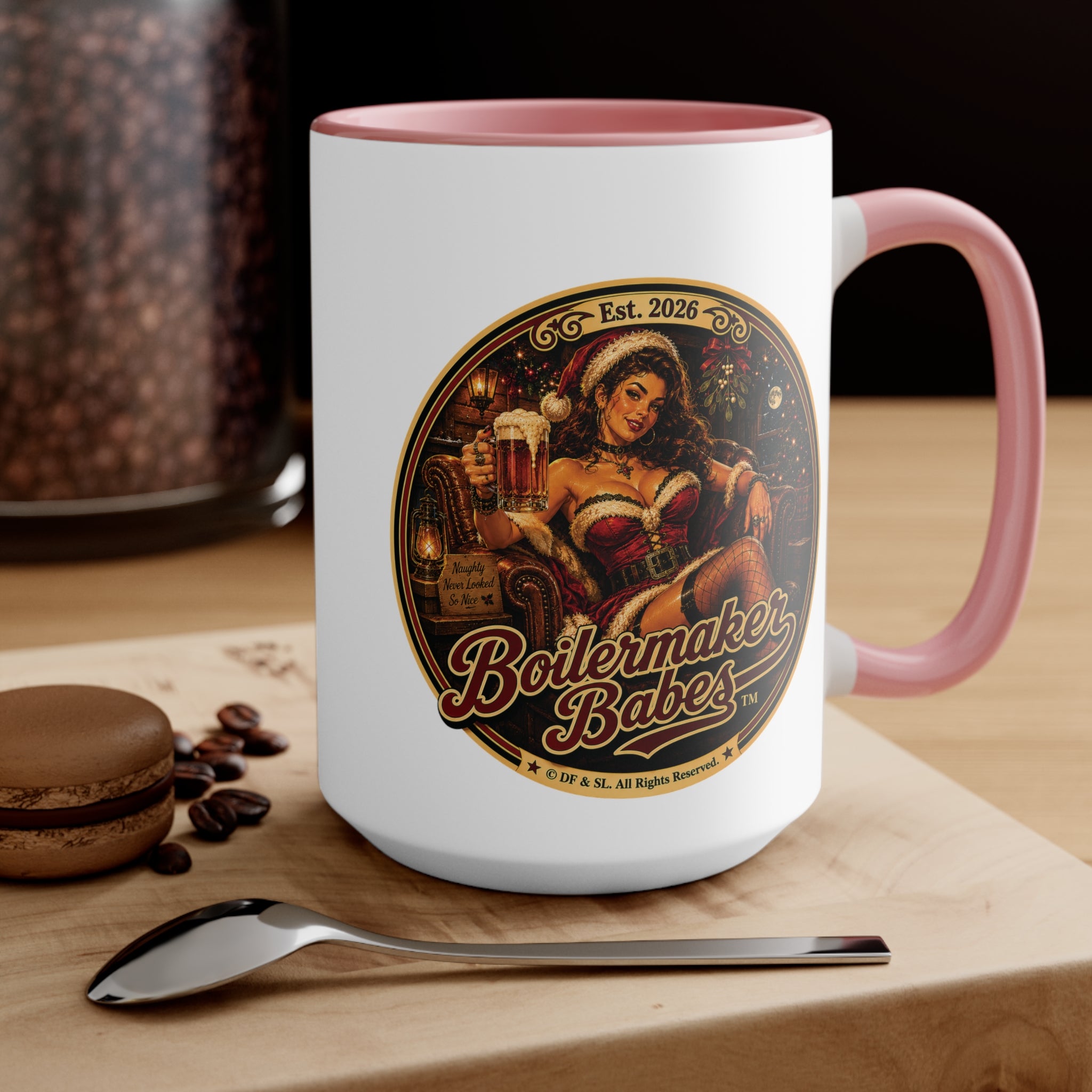 Claws! (F) – 15oz. Accent Mug - Boilermaker Babes ™ Vintage Style Pin-Up Art
