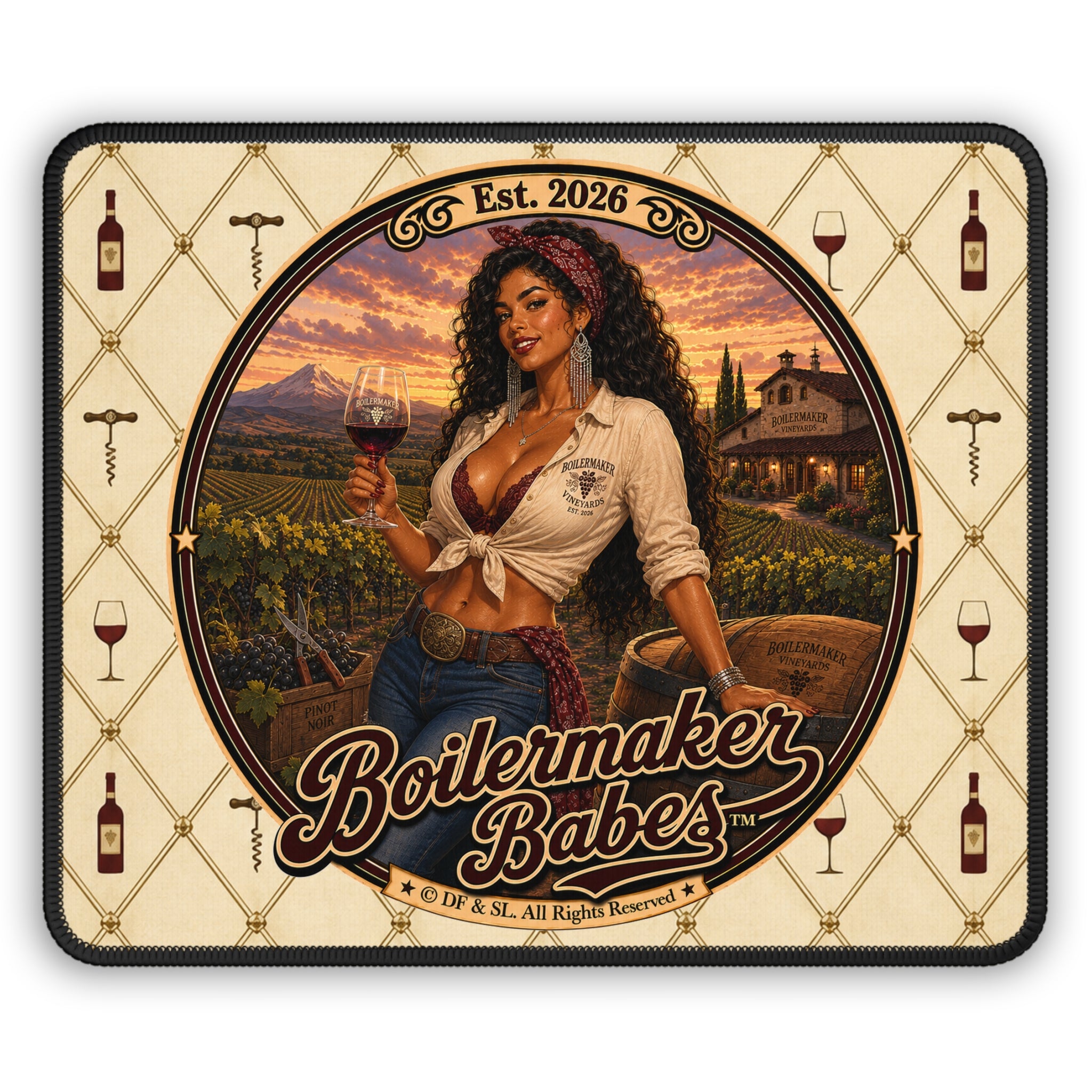 Boilermaker Babes™ Gaming Mouse Pad — Vini!  (Master Vintner)