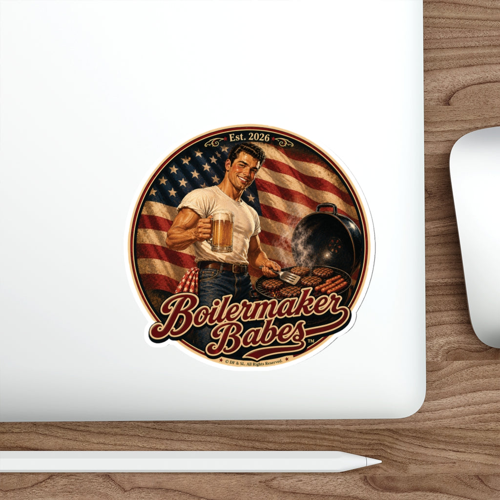 Jon! Boilermaker Babes ™ — Retro/Vintage Pin-Up Die-Cut Sticker