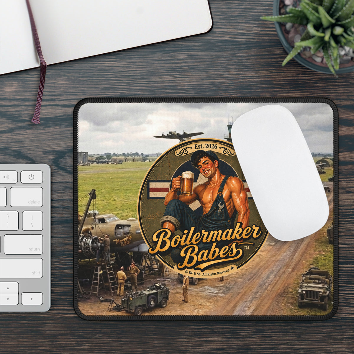 Boilermaker Babes™ Gaming Mouse Pad — Mecham! Retro Mechanic