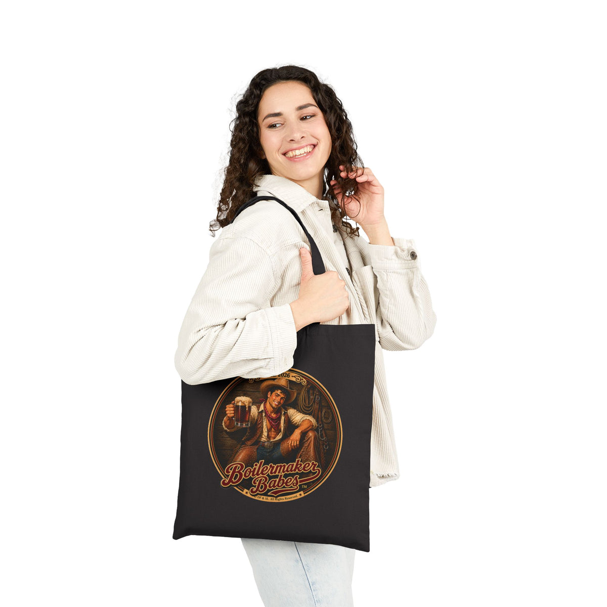 Cowboy! Tote Bag — Boilermaker Babes Vintage Barbecue & Beer Canvas Tote