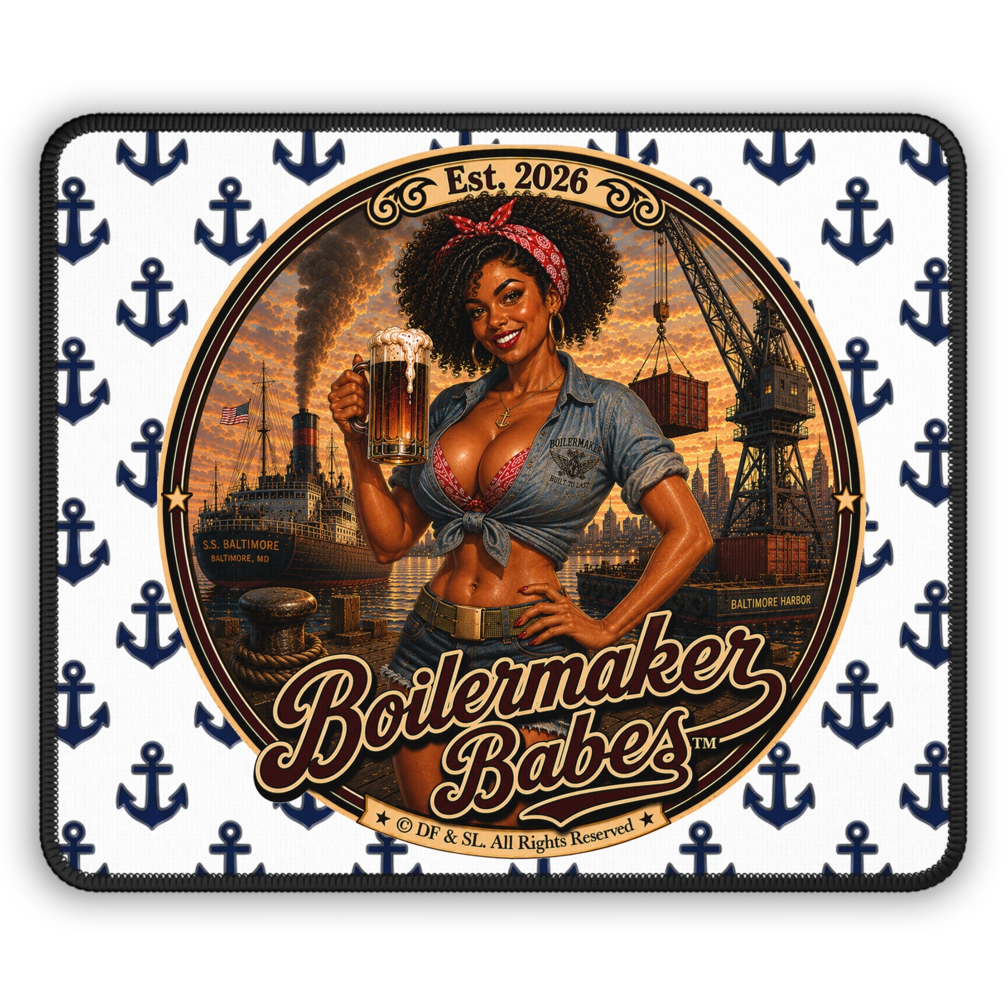 Boilermaker Babes™ Gaming Mouse Pad — Docke! (Dockmaster)