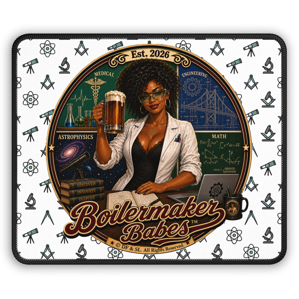 Mati! (F) - Boilermaker Babes ™ Gaming Mouse Pad — Vintage Wine Pin-Up Desk Mat