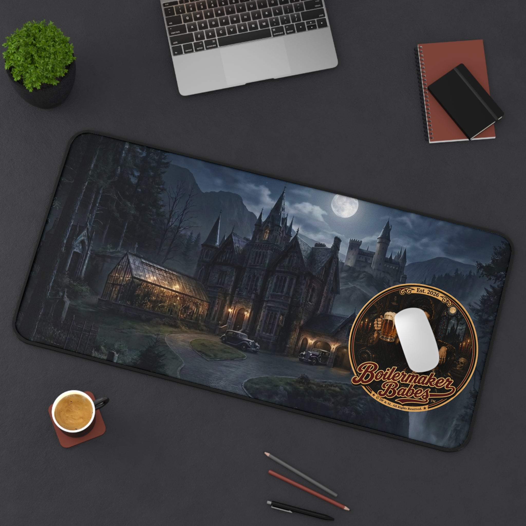 Gothic Manor Desk Mat — Boilermaker Babes ™ Game/Work Surface