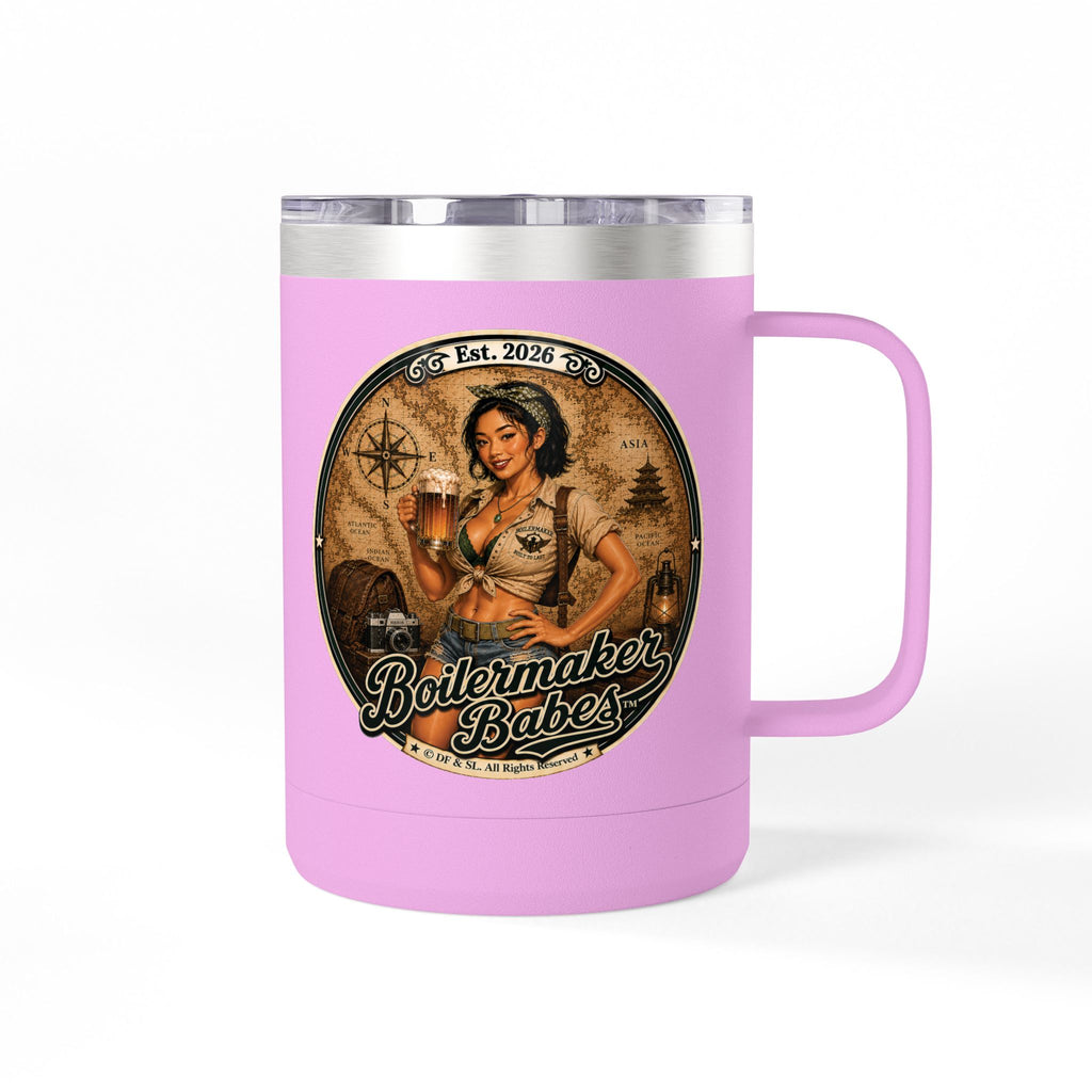 Xplore! (F) – 15oz. Insulated Mug - Boilermaker Babes ™ Vintage Style Pin-Up Art