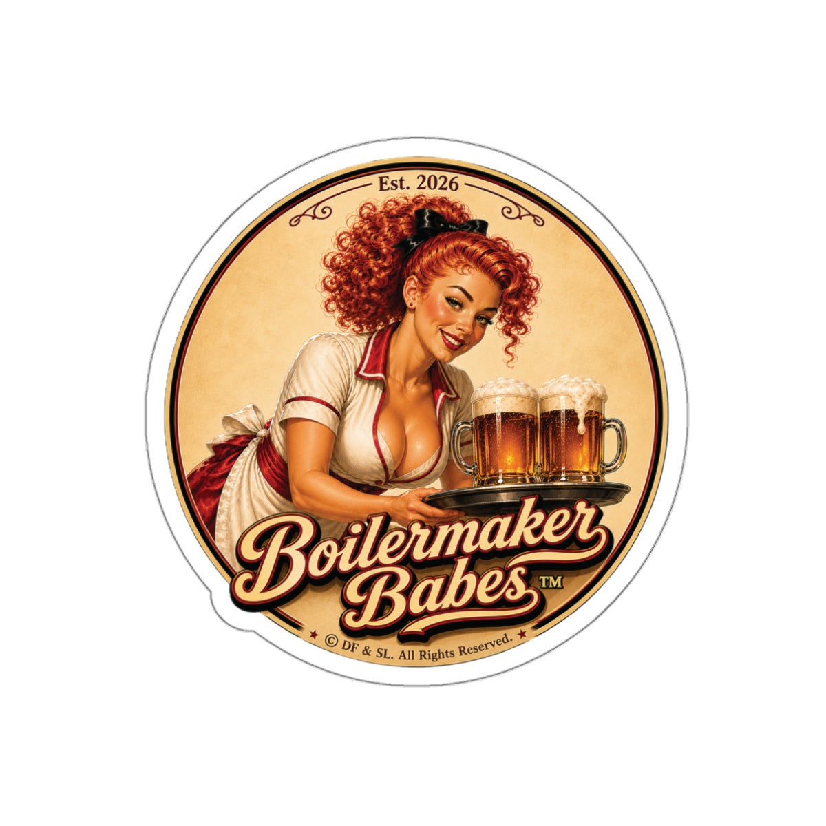 BB! Boilermaker Babes ™ — Retro/Vintage Pin-Up Die-Cut Sticker