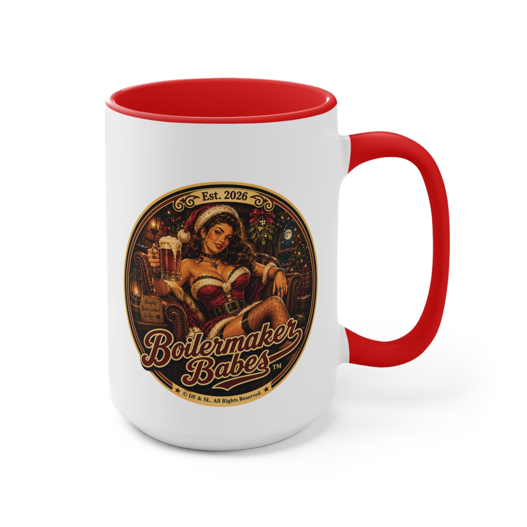 Claws! (F) – 15oz. Accent Mug - Boilermaker Babes ™ Vintage Style Pin-Up Art