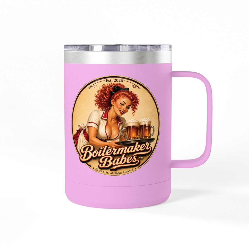 BB! (F) – 15oz. Insulated Mug - Boilermaker Babes ™ Vintage Style Pin-Up Art