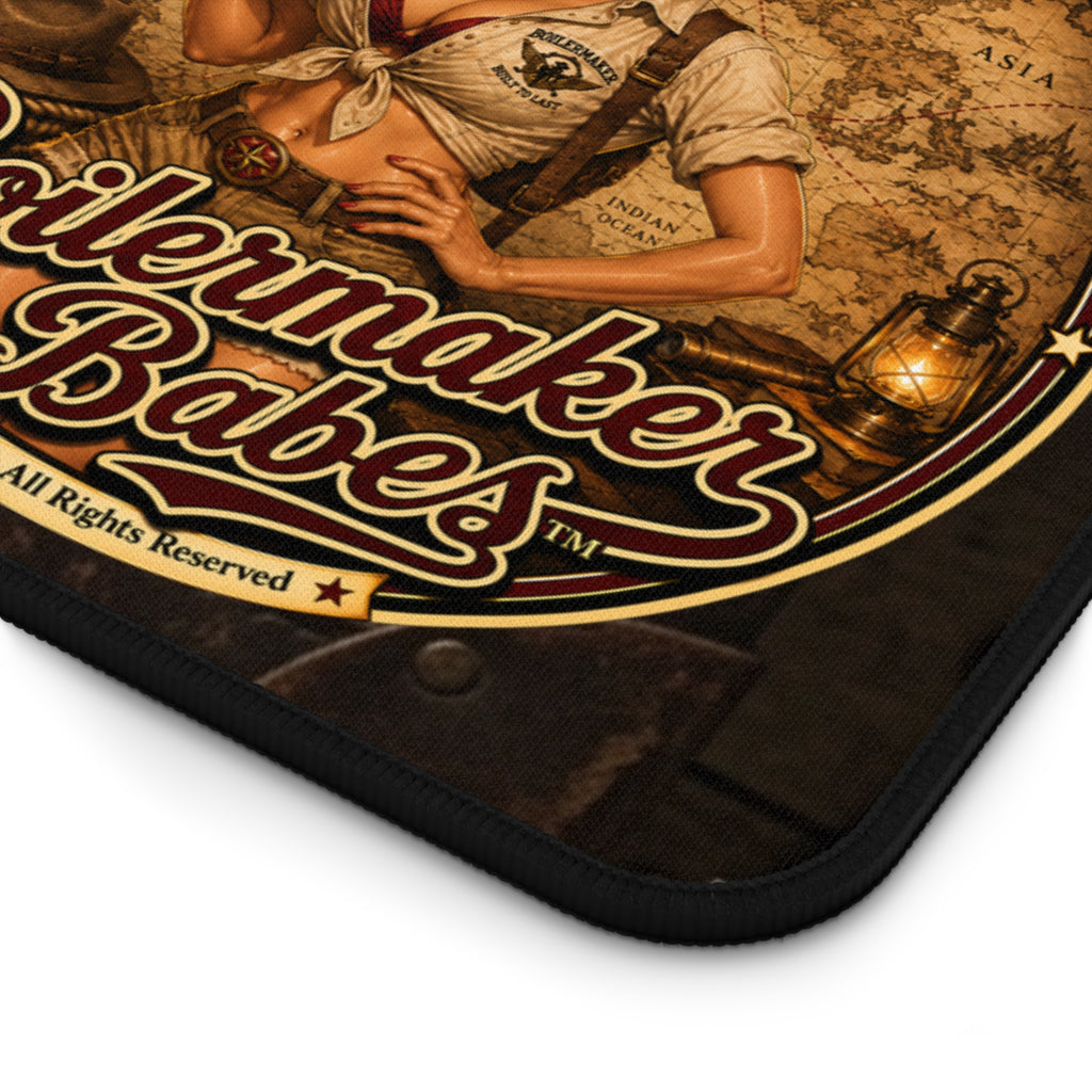Desk Mat | Xplore! Boilermaker Babes™ Journalist / Explorer Retro Pin-Up Art Gift